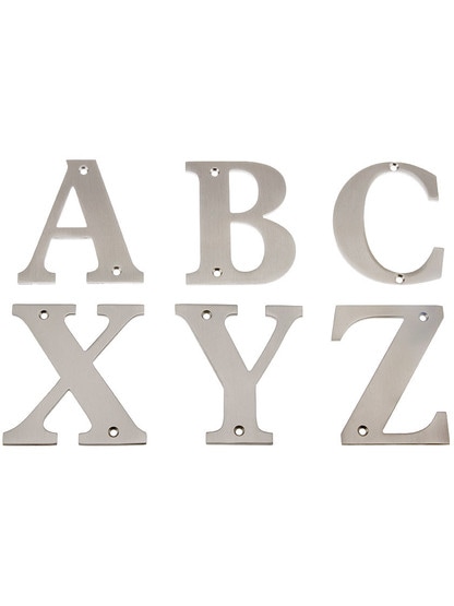 Premium Brass House Letters - 4 inch Height Letter A in Satin Nickel.
